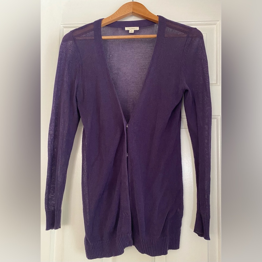 Women's Purple Caslon Cardigan Sweater